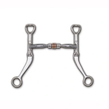 Myler Flat Shank With Sweet Iron Comfort Snaffle With Copper Roller 4 3/4 Inch Mouth Copper Inlay Mb 03 - Hooves and Paws