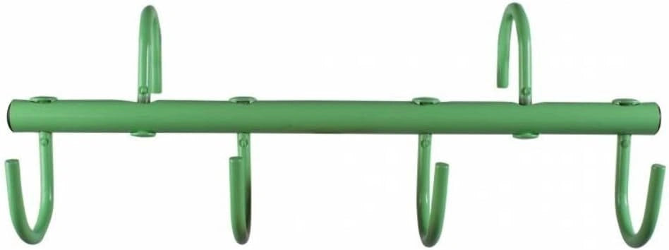 Professional's Choice Green 6-Hook Adjustable Metal Horse Tack Rack - Wall Mount Stable Organizer