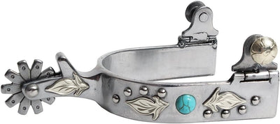 Professional's Choice Spurs Multicolored Feather Engraved