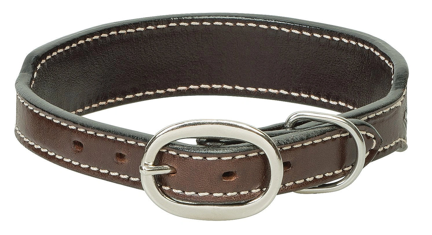 Weaver Leather Beaded Aztec Leather Dog Collar with Basketweave Tooling and Antique Copper Spots - 3/4" x 13"