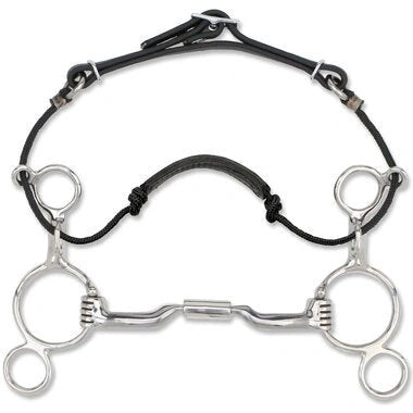 Myler 2 - Ring Combination Bit - 4 3/4" Shank With Sweet Iron Low Port Comfort Snaffle 5 Inch Mouth Copper Inlay Mb 04 - Hooves and Paws