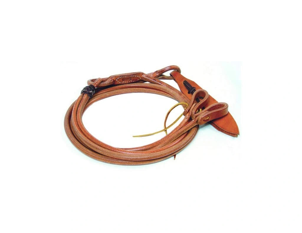 Professional's Choice Rounded Hermann Oak Harness Leather Romal Reins with Waterloops - Made in USA