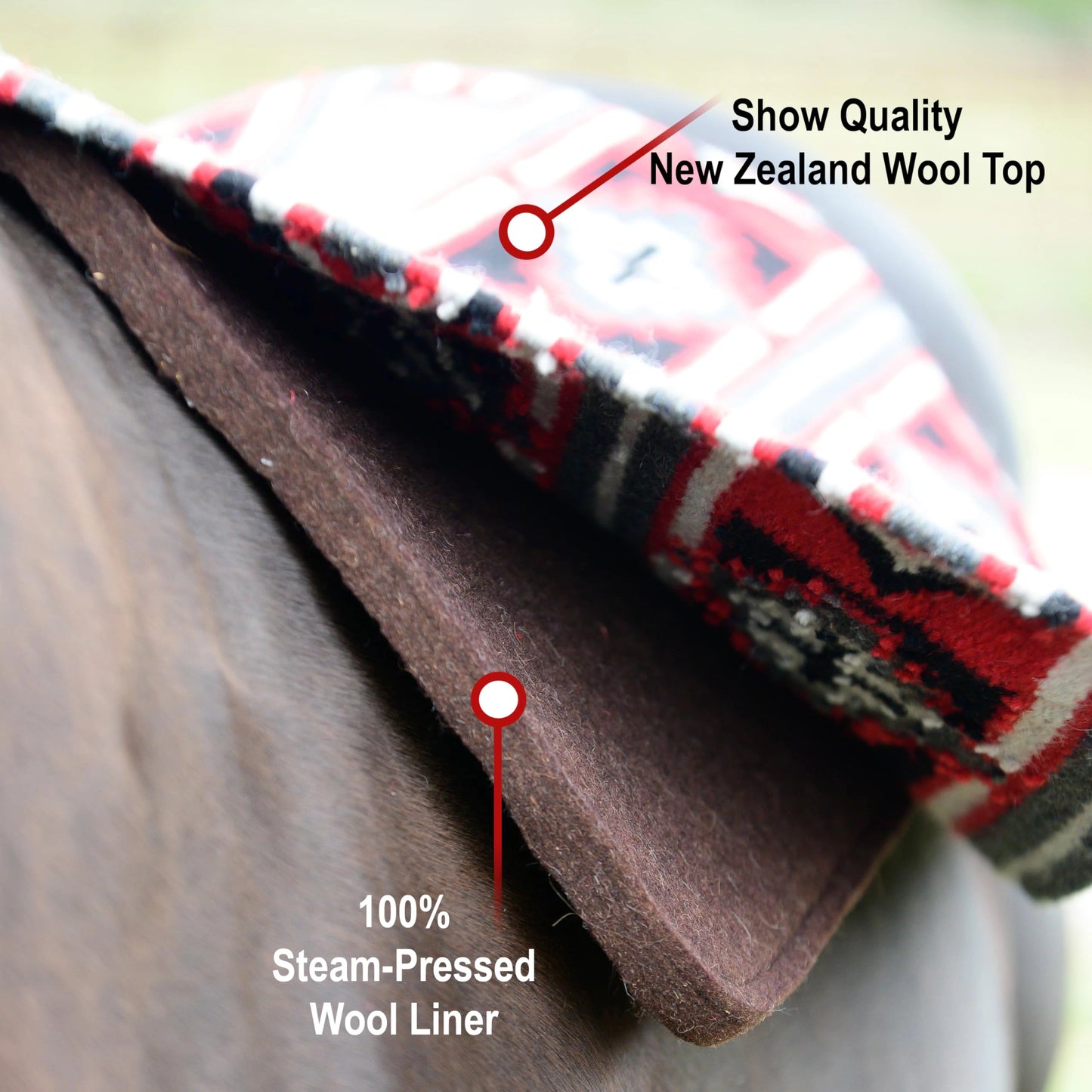 Professional's Choice Fuse Saddle Pad | Navajo Top with Steam-Pressed Bottom 33" x 38"