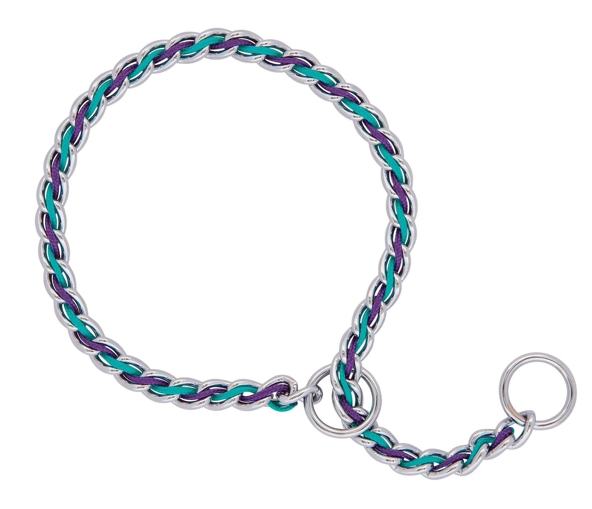 Weaver Leather Laced Chain Slip Collar - Hooves and Paws