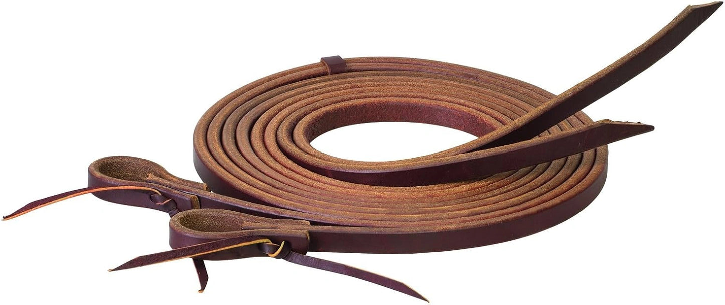 Weaver Leather Split Horse Reins - 5/8" x 8' - Golden Chestnut Extra Heavy Oiled Harness Leather with Weighted Ends