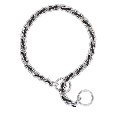Weaver Leather Laced Chain Slip Collar - Hooves and Paws