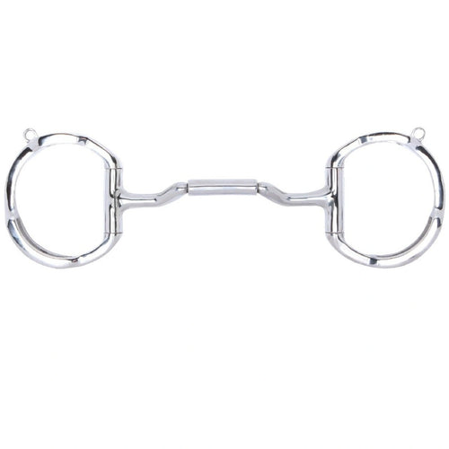 Myler Eggbutt Snaffle With Hooks With Stainless Steel Forward Tilt Ported Barrel 5 1/2 Inch Mouth Copper Inlay Mb 36 - Hooves and Paws