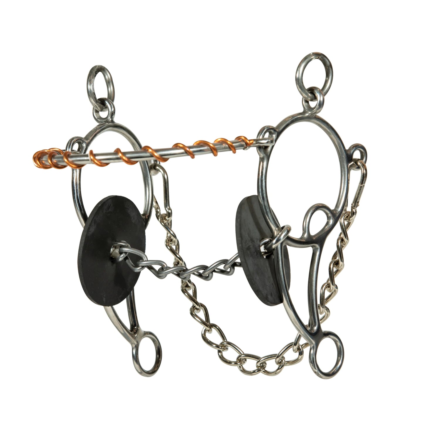 Professional's Choice Sports Medicine Products Combo Snaffle Horse Bits - Twisted Wire - Smooth Ring - Lifesaver Horse Mouth Piece