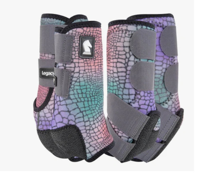 Classic Equine Classic Fit Gator 4-Pack Splint Boots - Neoprene Horse Leg Protection & Suspensory Sling Support