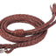 Weaver Leather Round Braided Latigo Split Reins - 1/2 inch x 7 feet - Brown Latigo Leather with Stainless Steel Scissor Snaps