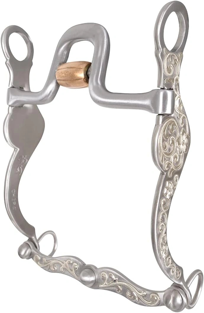 Classic Equine Les Vogt Cowhorse Bit - 2" Flat Roller Sweet Iron Mouthpiece