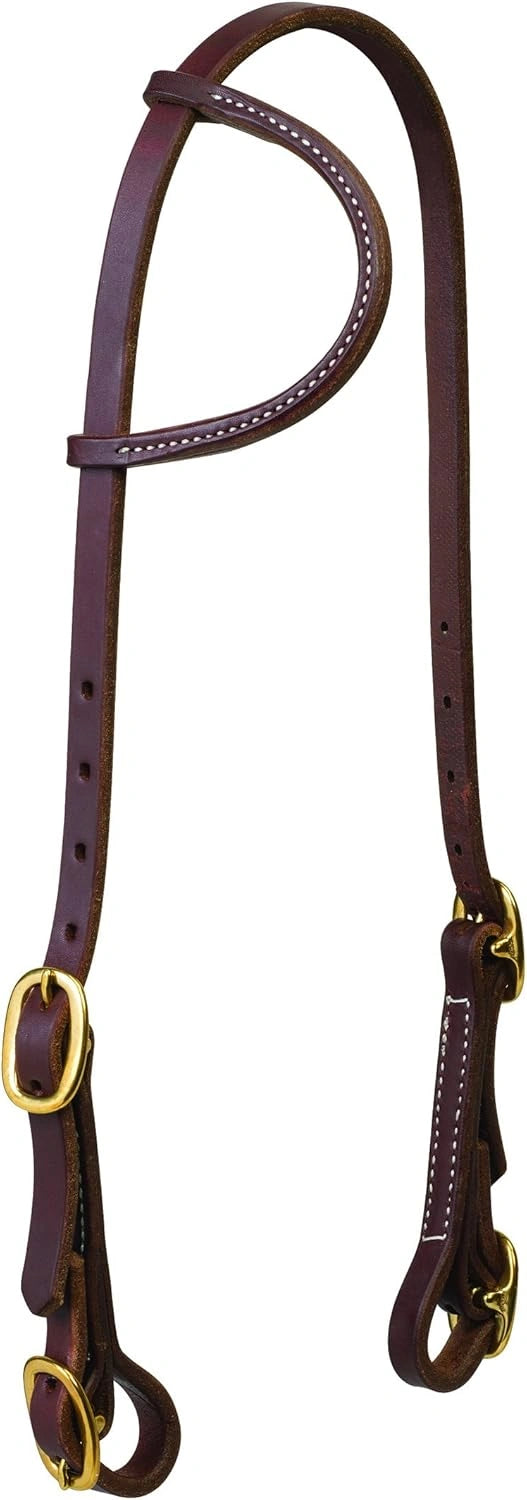 Weaver Leather Single-Ply Working Headstall - Oiled Harness, 5/8" Ear