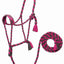 Weaver Leather Bamboo Ecoluxe Horse Equine Braided Rope Halter with 8' Lead - Hooves and Paws