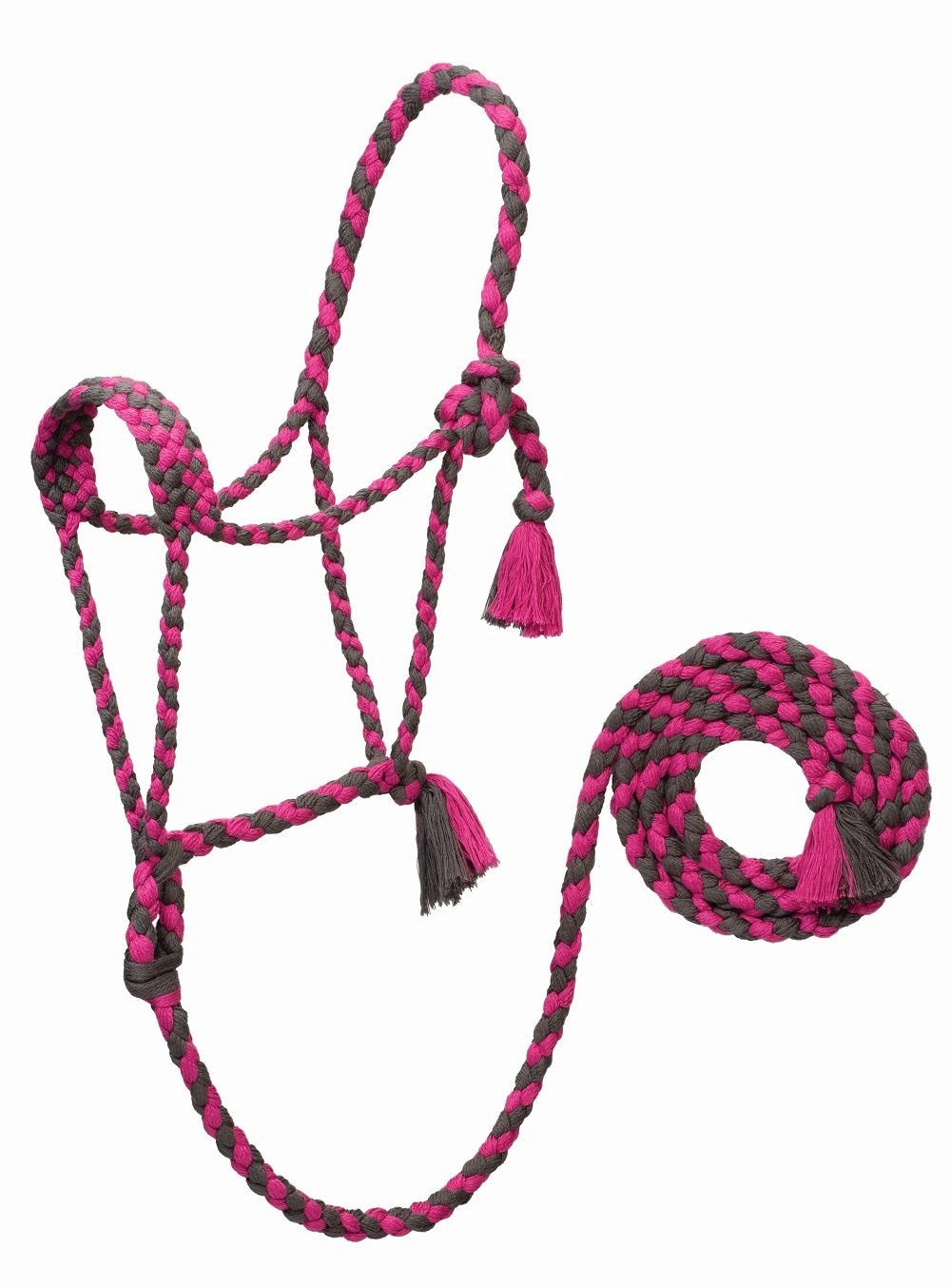 Weaver Leather Bamboo Ecoluxe Horse Equine Braided Rope Halter with 8' Lead - Hooves and Paws