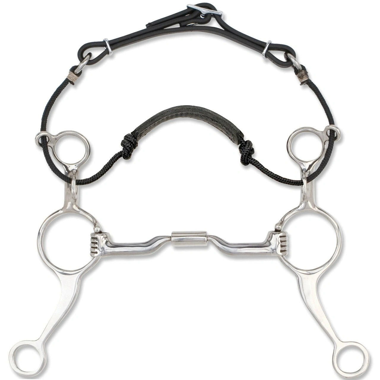 Myler Long Shank Combination Bit - 7 1/2" Shank With Sweet Iron Low Port Comfort Snaffle 5 Inch Mouth Copper Inlay Mb 04 - Hooves and Paws