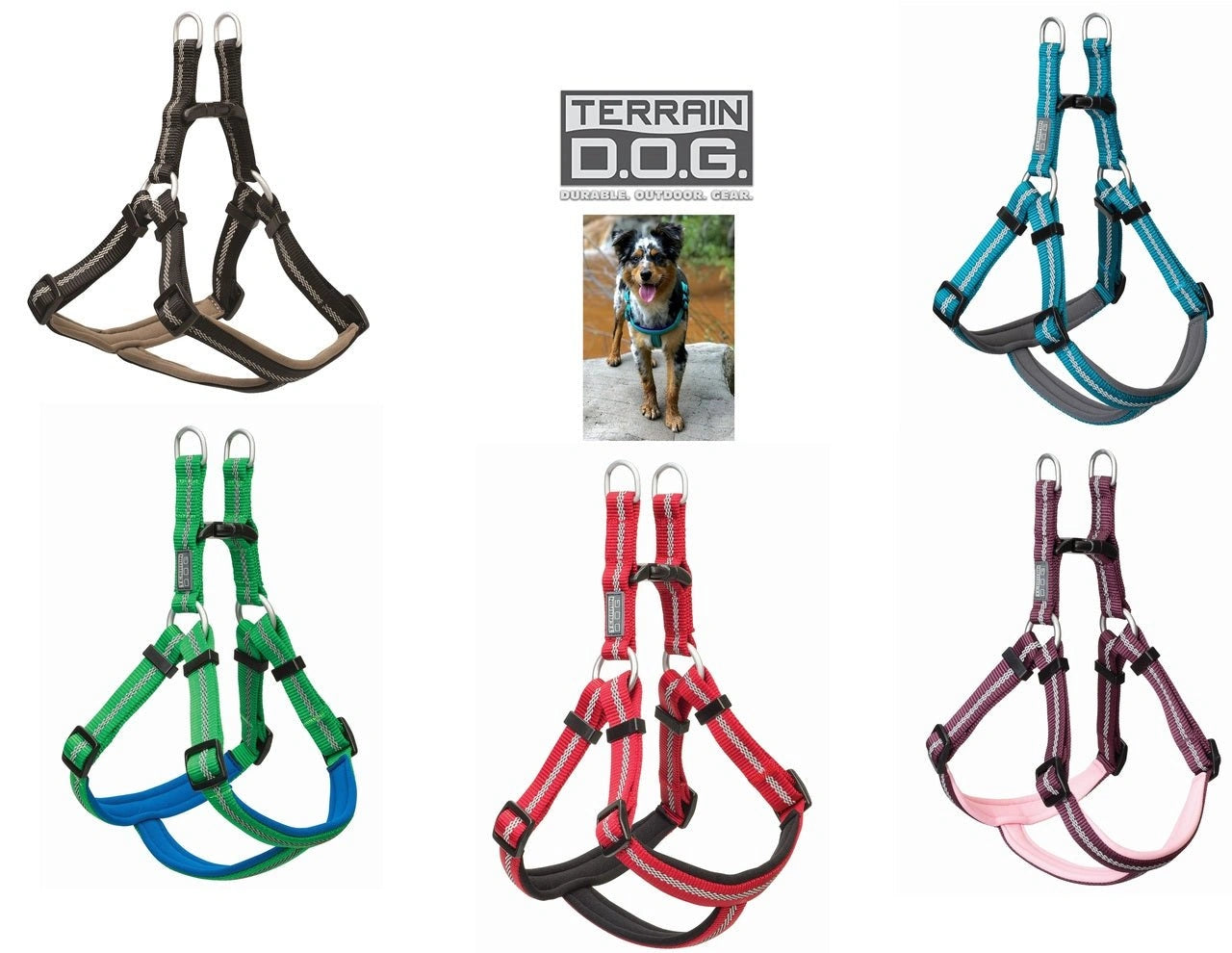 Weaver Terrain D.O.G. Durable Pet Outdoor Gear Reflective Neoprene Lined Harness - Hooves and Paws