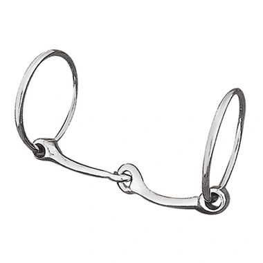 Weaver Leather 7" Jointed Team Bit - Nickel-Plated Malleable Iron Snaffle Mouth, 3" Rings