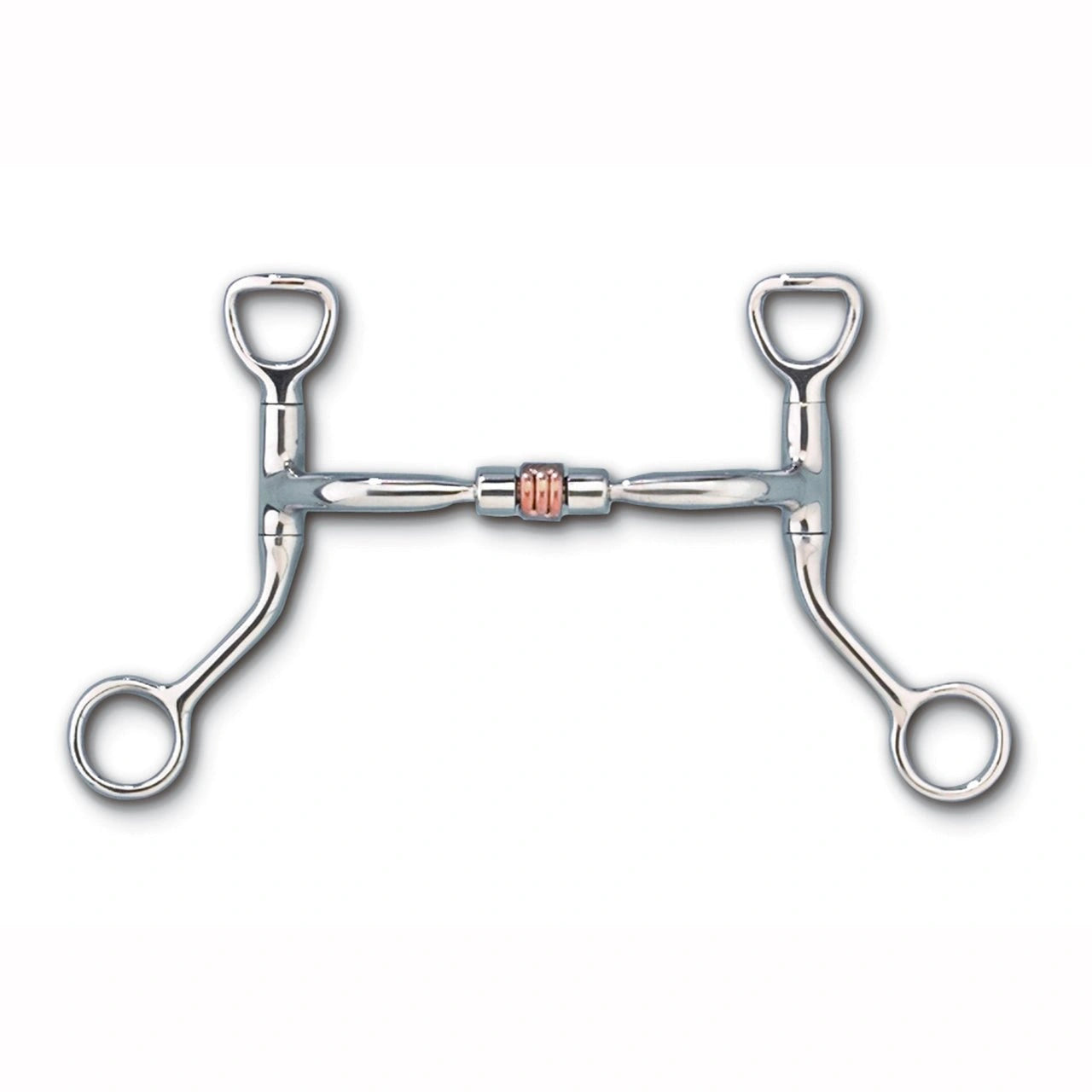 Myler Hbt Shank With Sweet Iron Comfort Snaffle With Copper Roller Tom Thumb 5 Inch Mouth Stainless Steel Copper Inlay Mb 03 - Hooves and Paws