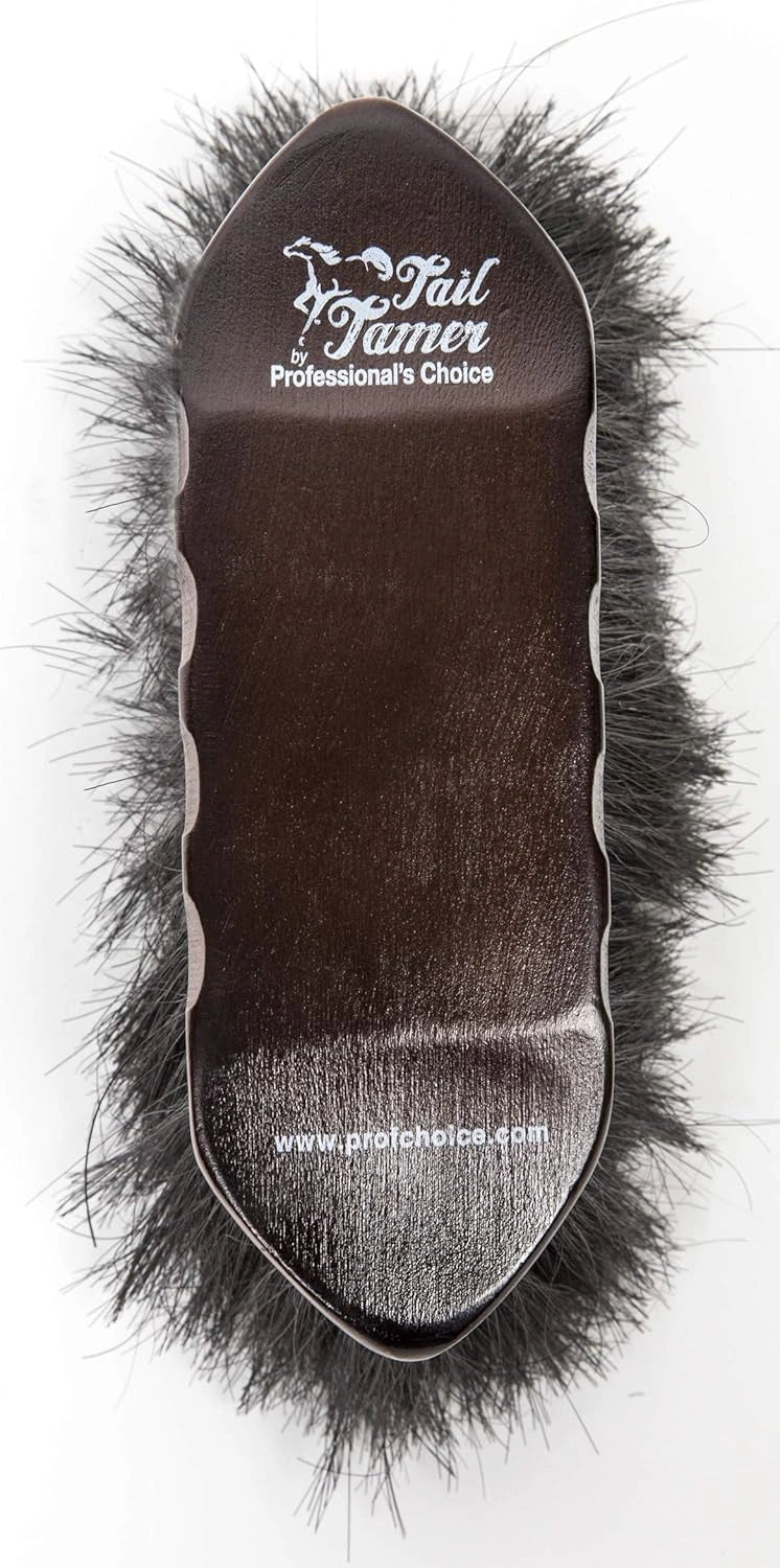 Professional's Choice Horsehair Grooming Brush - Long Bristle Paulownia Wood - Chocolate Finish