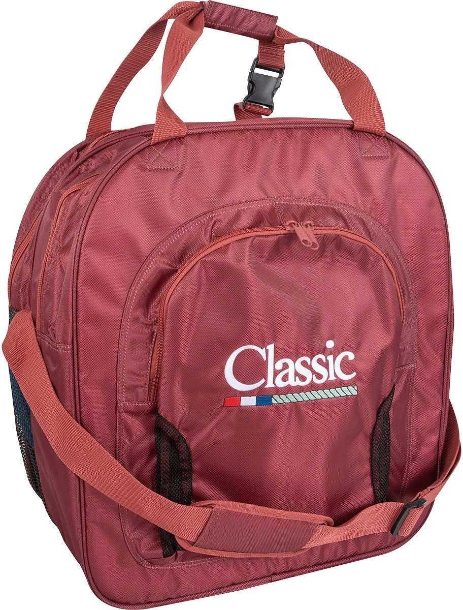 Classic Equine Super Deluxe Rope Bag - Rust - 9-Rope Capacity Padded Rodeo Organizer with Backpack Straps