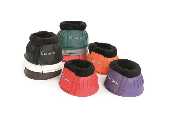 Shires Arma Overreach Fleece Bell Boots - Durable Gum Rubber with SupaFleece Trim and Double Velcro