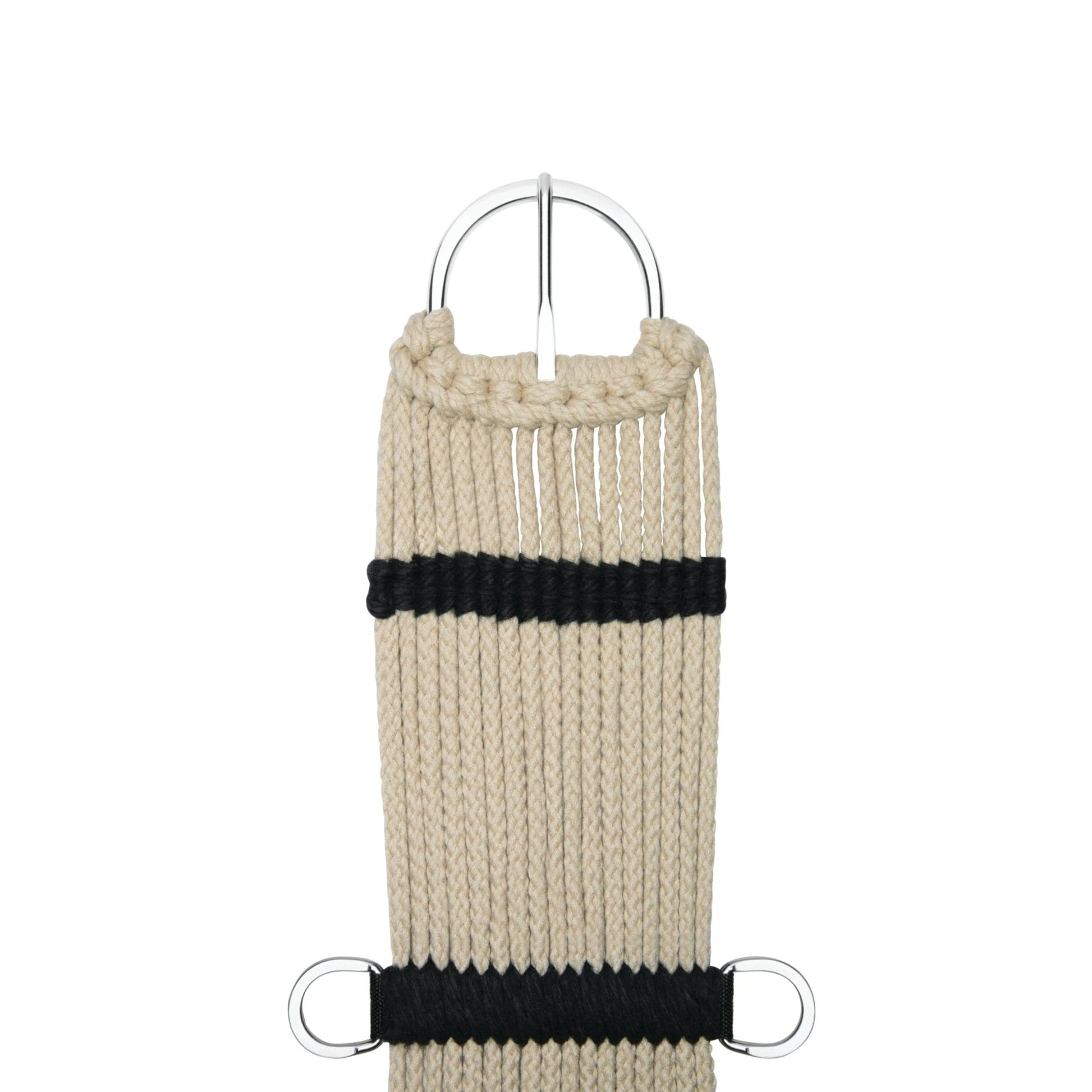 Weaver Equine Rayon 17 Strand Horse Cinch, Anti - Slip Saddle Cinch Girth with Flat Buckle, Western Horse Riding Supplies, ‎Tan/Black - Hooves and Paws