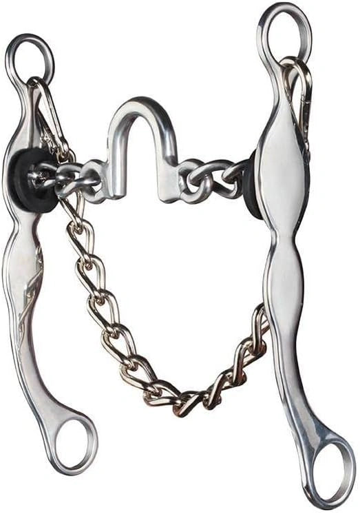 Professional's Choice Ported Chain Bit - 5 1/8" Mouthpiece, 7.5" Shank for Horse Training and Collection