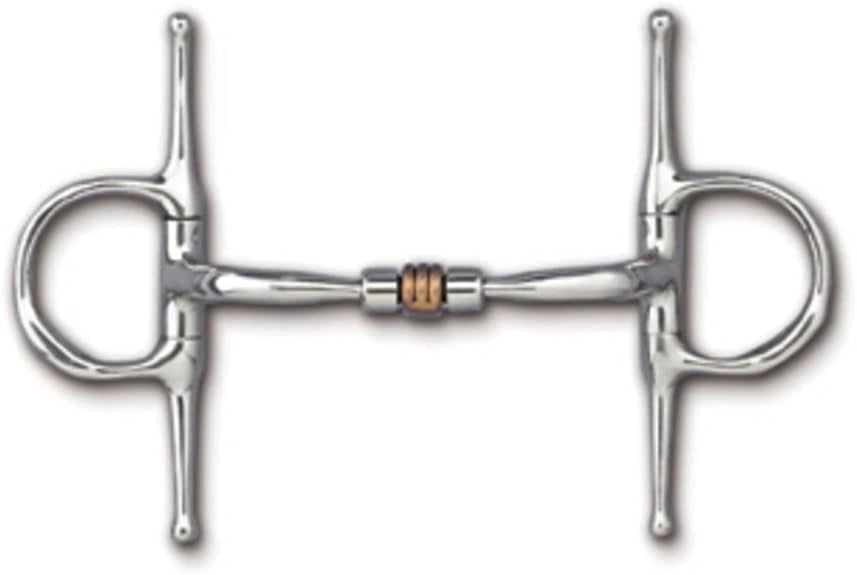 Myler SS Full Cheek Comfort Snaffle Bit with Copper Roller MB 03 Level 1 - 5" Mouthpiece Stainless Steel