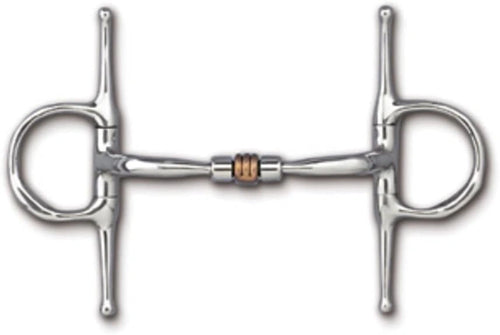 Myler SS Full Cheek Comfort Snaffle Bit with Copper Roller MB 03 Level 1 - 5" Mouthpiece Stainless Steel
