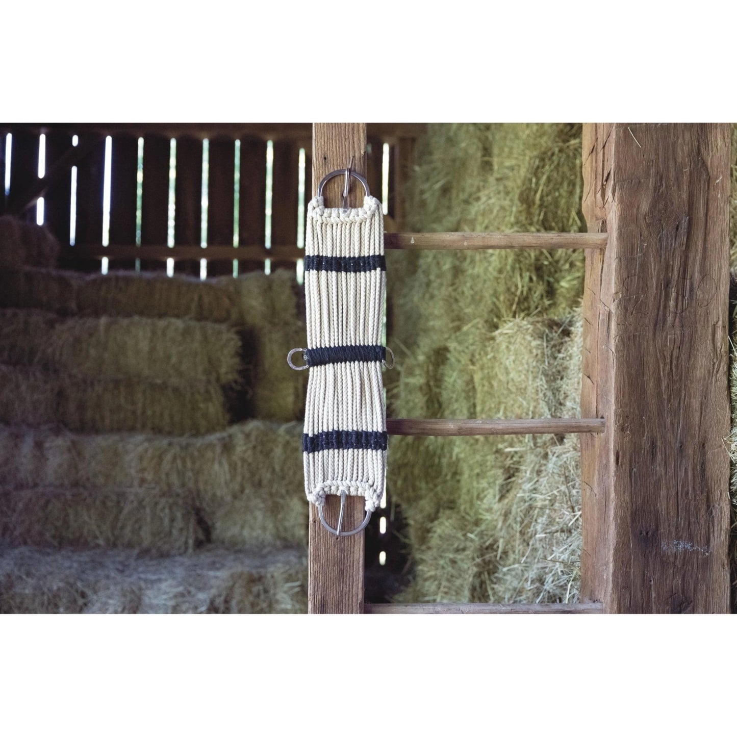 Weaver Equine Rayon 17 Strand Horse Cinch, Anti - Slip Saddle Cinch Girth with Flat Buckle, Western Horse Riding Supplies, ‎Tan/Black - Hooves and Paws
