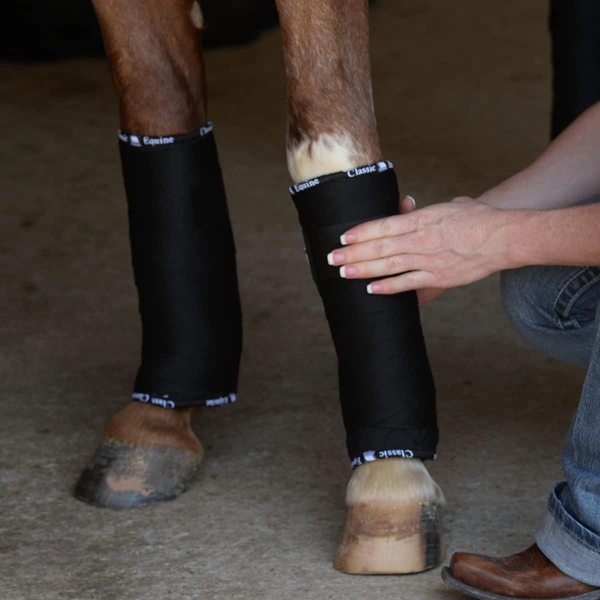 Classic Equine Standing Wrap Bandages - 5.5" x 12' Fleece Horse Leg Support & Protection