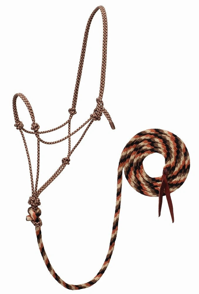 Weaver Leather Bamboo Ecoluxe Horse Equine Average Rope Halter with 10' Lead - Hooves and Paws