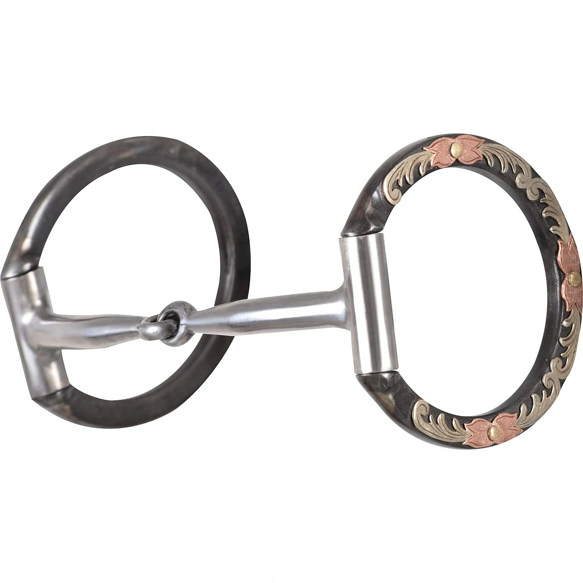 Classic Equine Professional Series Snaffle D-Ring Horse Bit - 5" Mouth, Inlaid Copper