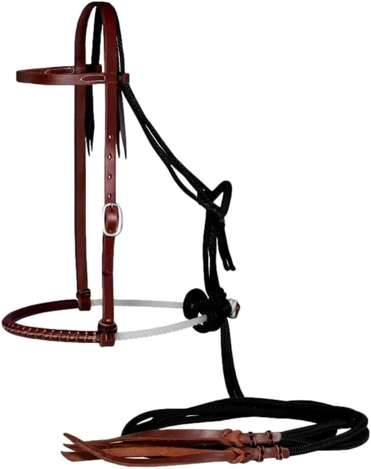 Professional's Choice Jr. Horse Loping Hackamore - Heavy Oil Ranch Hack, 7/16" Cord Reins