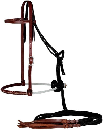 Professional's Choice Jr. Horse Loping Hackamore - Heavy Oil Ranch Hack, 7/16" Cord Reins