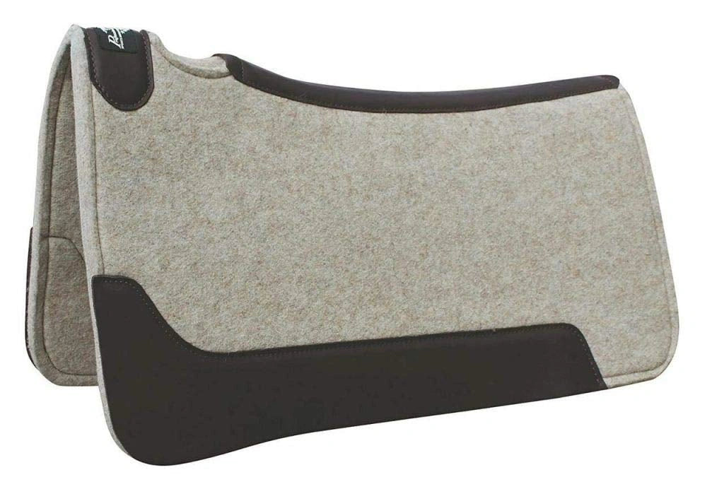 Professional's Choice Cowboy Air Ride Saddle Pad | Contoured Back Shock-Absorbing Breathable Moisture-Wicking Wool Felt Western Horse Riding Saddle Pad