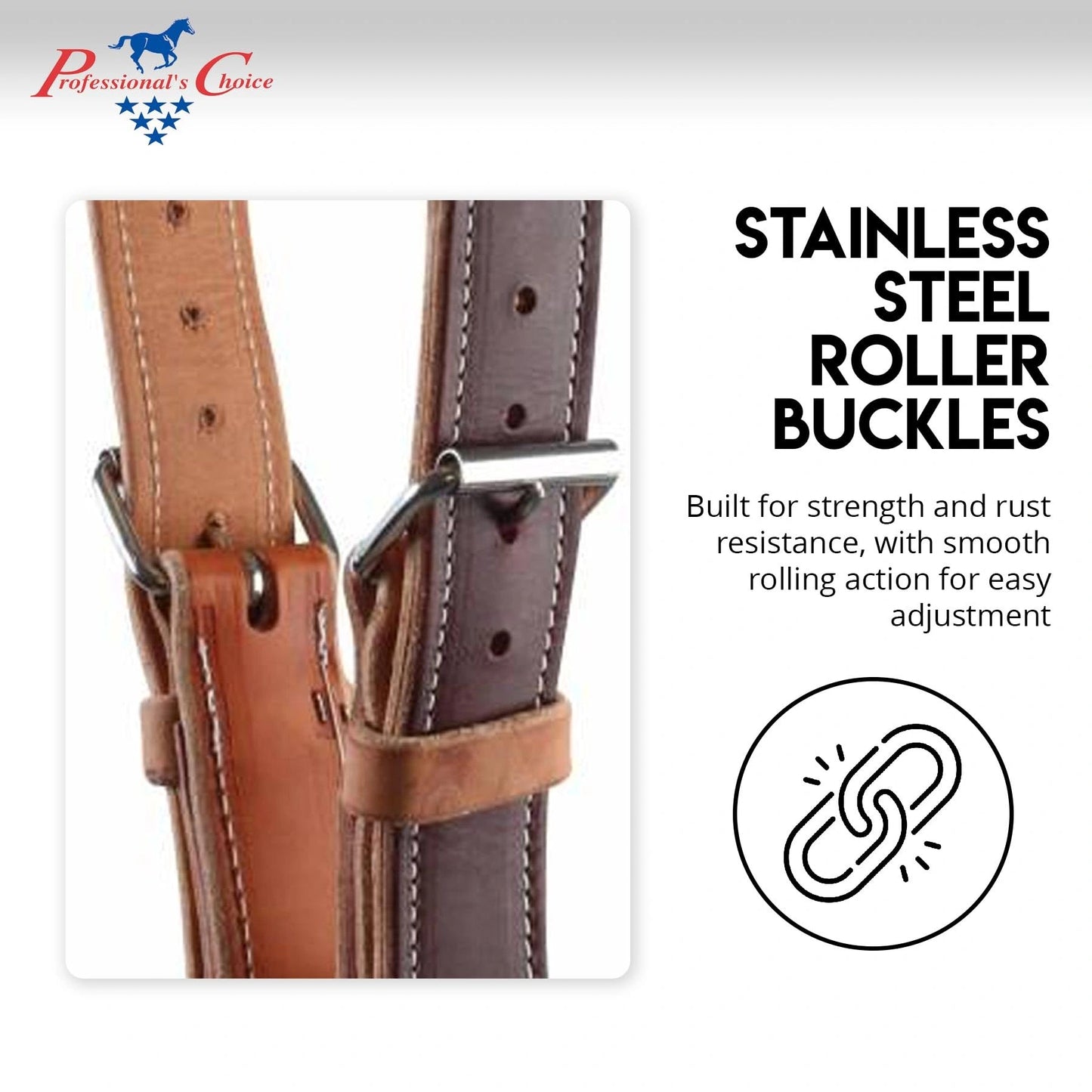 Professional's Choice Dare Cribbing Collar - Reversible Leather with 1 3/4" Wide Strap and Fleece Cover