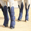 Professionals Choice Shipping Boots - 4-Pack Navy 600 Denier Full Leg Protection with Leather Strike Patch