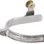 Weaver Leather Women's Roping Spurs - Stainless Steel, 1-1/4" Shank, 1/2" Engraved Band, 10-Point Rowel - Ladies' Size