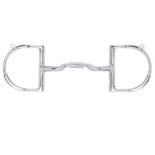 Myler Dee with Hooks Stainless Steel Low Port Comfort Snaffle MB 04 Level 2 - 5" Sweet Iron & Copper Inlay
