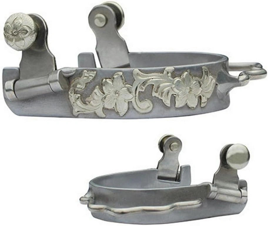 Professional's Choice Floral Bumper Spurs - 3/4" Heel Band, 1 1/4" Shank - Pair