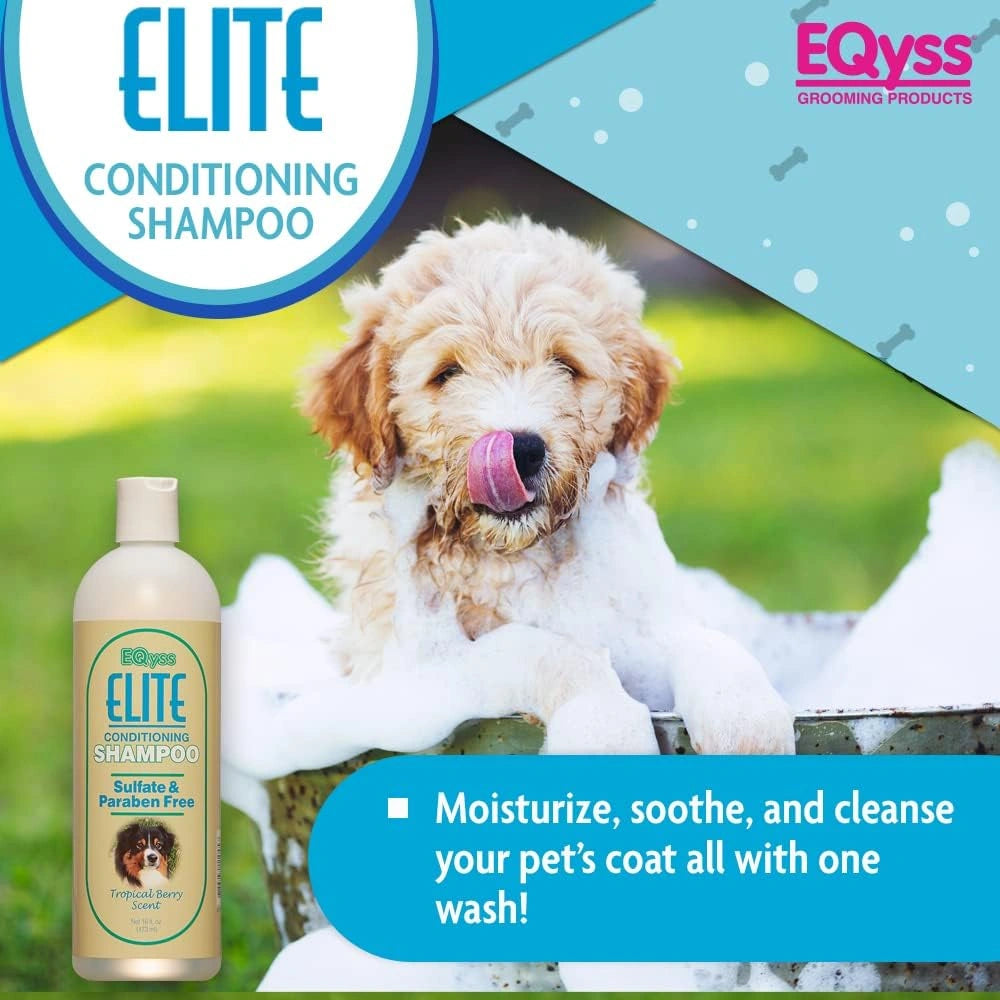 EQyss Elite Conditioning Pet Shampoo - Moisturizes Coat, Tropical Berry Scent with Botanical Extracts, Paraben and Sulfate Free, Aloe Vera, USA Made (Sell out)