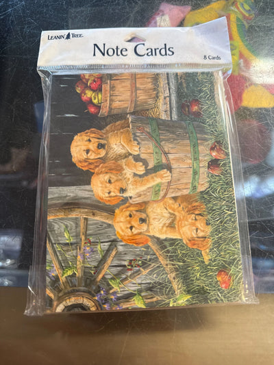 Leanin Tree Note Cards Dogs in a Barrel with Apples (Sell out)