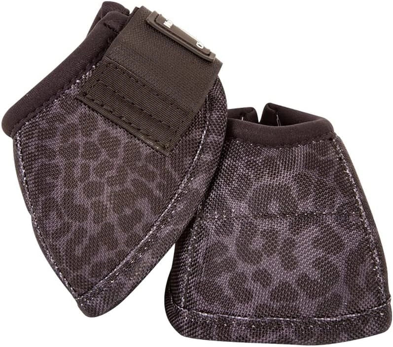 Classic Equine Designer Line No Turn Dyno Bell Boots- Black Leopard Small (Sell out)