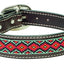 Weaver Leather Beaded Aztec Leather Dog Collar with Basketweave Tooling and Antique Copper Spots - 3/4" x 13"