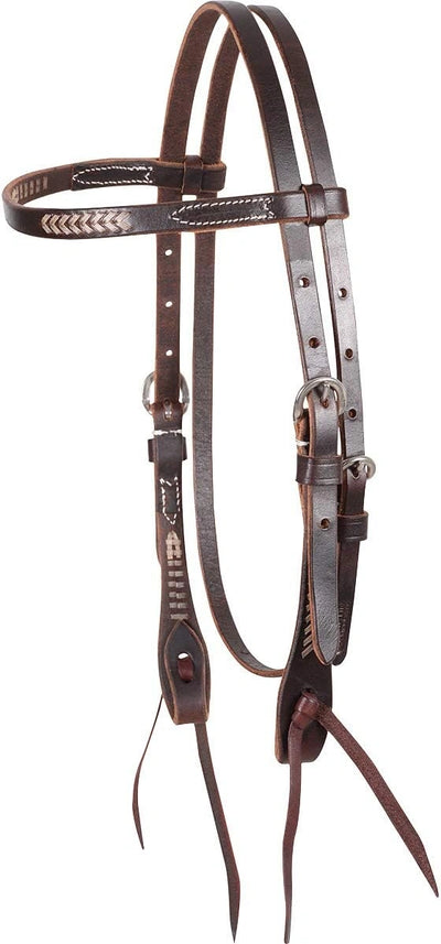 Martin Saddlery Rawhide Laced Browband Headstall - Hermann Oak