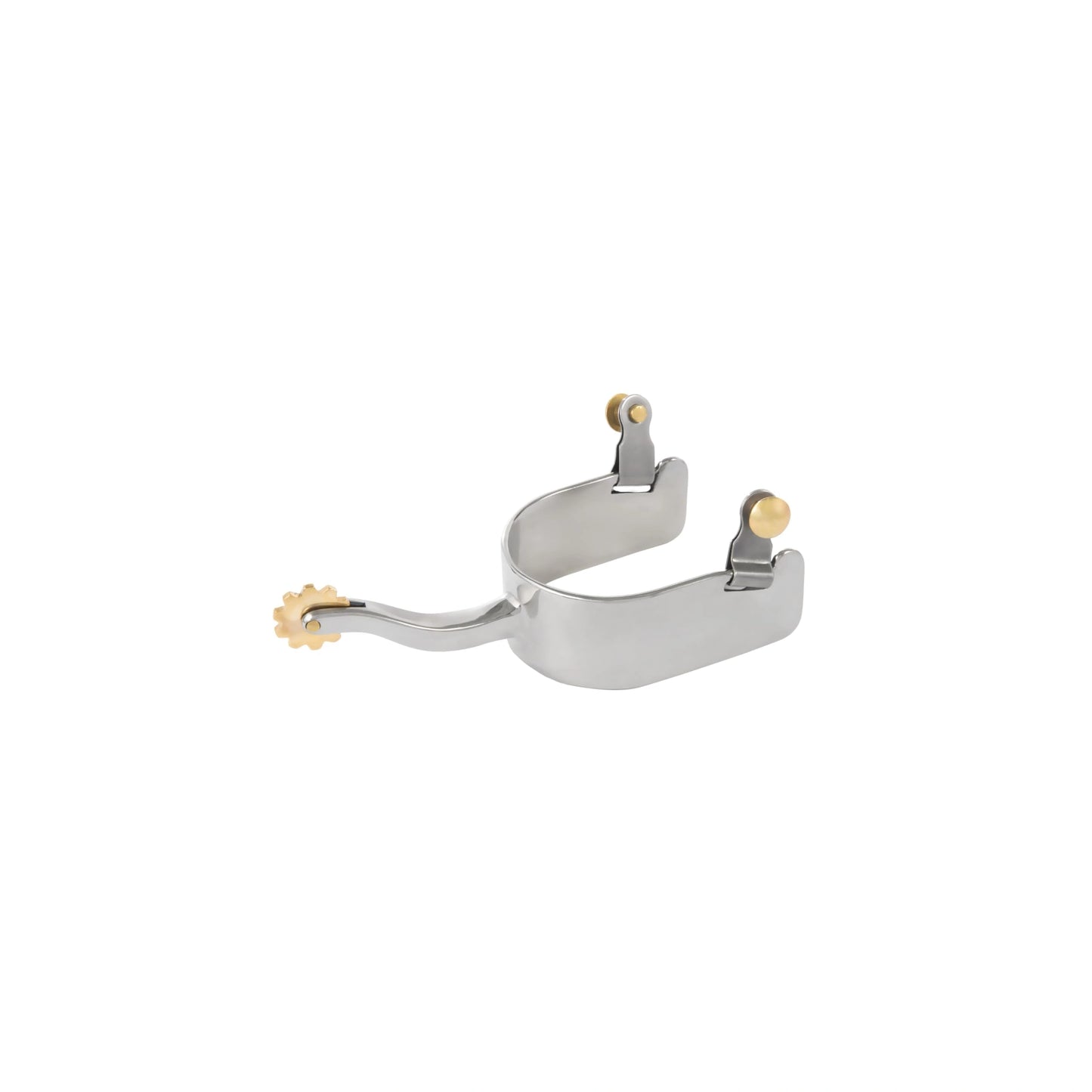 Weaver Leather Ladies' Stainless Steel Spurs - 2-3/4" Shank, 10 Point Brass Rowel, 1-1/2" Band