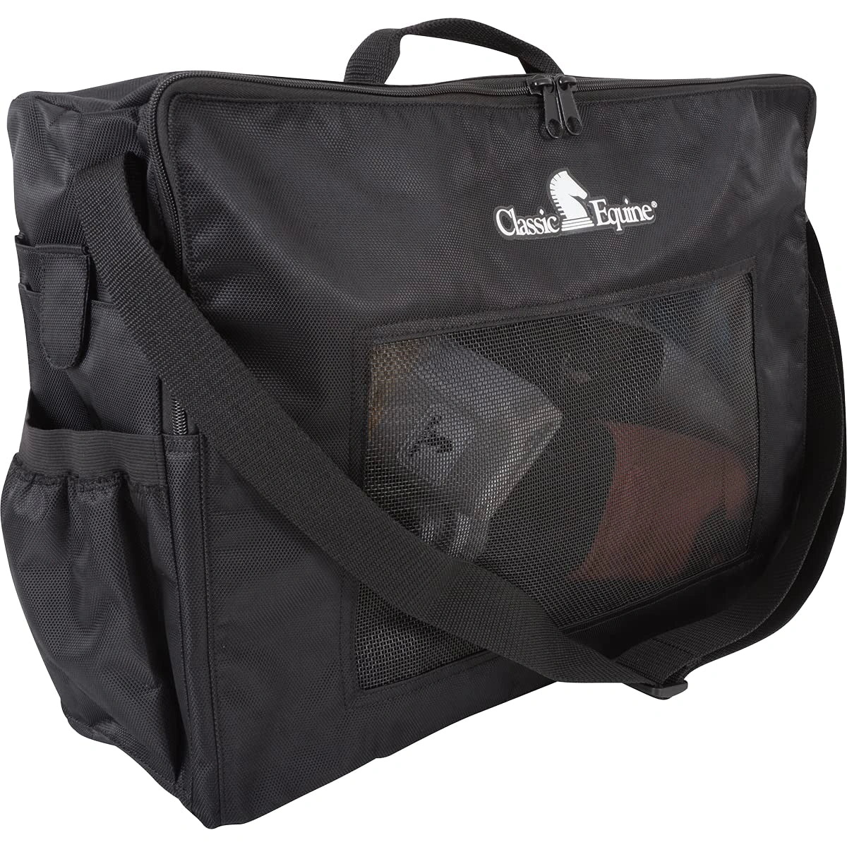 Classic Equine Boot Accessory Tote - Durable Horse Leg Boot Storage Bag with Breathable Mesh, Nylon Shell & Shoulder Strap