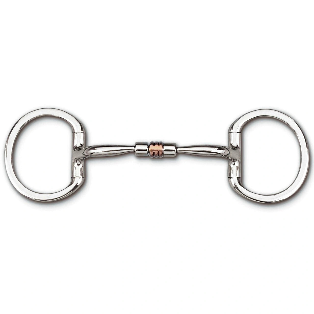 Myler Steel Eggbutt Without Hooks With Stainless Steel Comfort Snaffle With Copper Roller 5 Inch Mouth Copper Inlay Mb 03 - Hooves and Paws