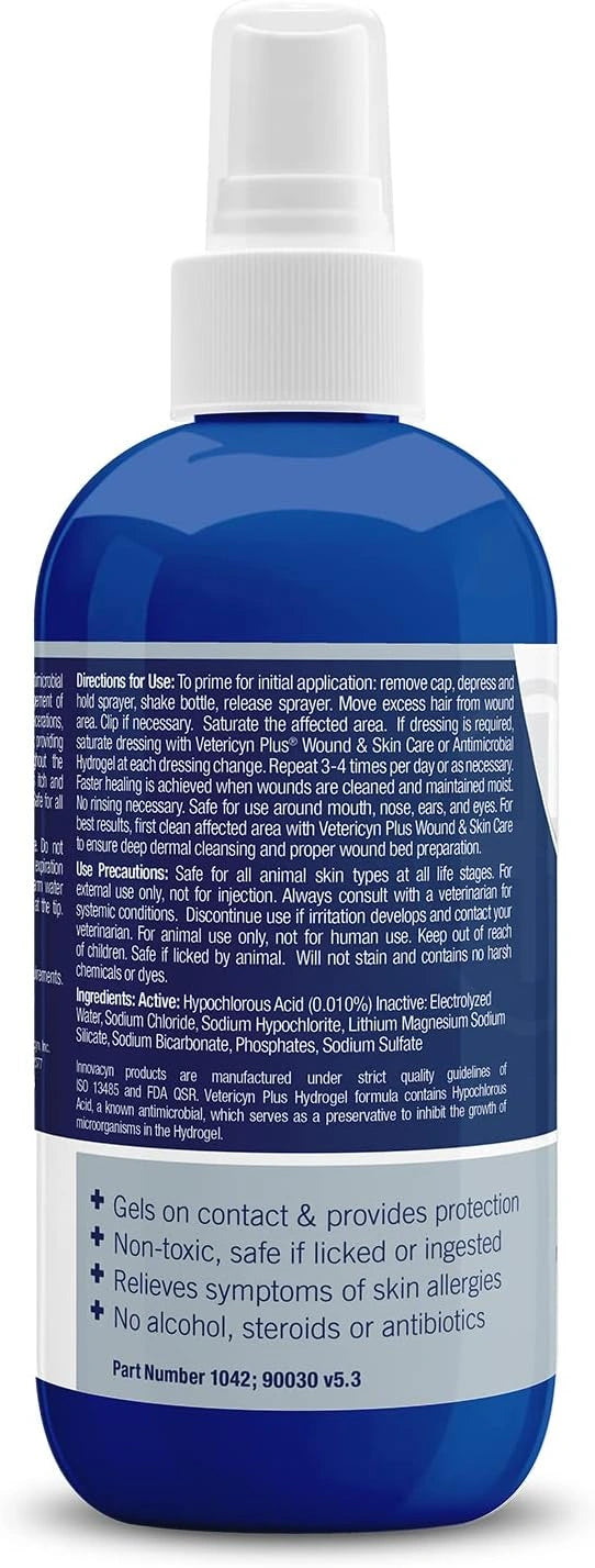 Vetericyn Plus All Animal Wound Care Hydrogel Spray - Non-Toxic Healing Aid for Dogs, Cats, and Horses